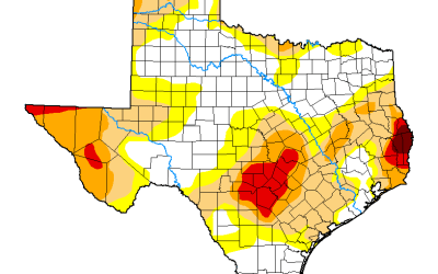 outlook+water: Drought improvements continue, drought blazes in Central and Far West Texas, and El Niño may end early